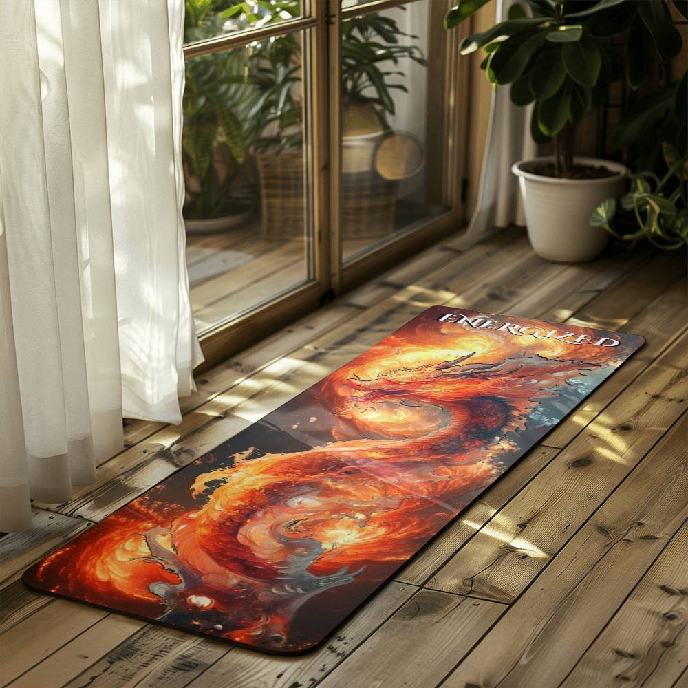 Elemental Dragon 🐲 Yoga Mat - Introducing Volkrath, Dragon of Fire.