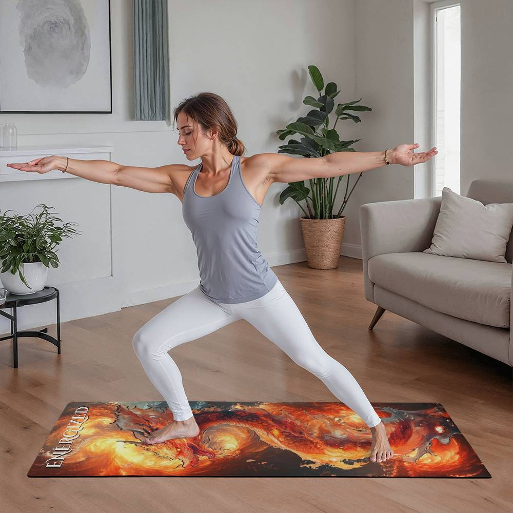 Elemental Dragon 🐲 Yoga Mat - Introducing Volkrath, Dragon of Fire.