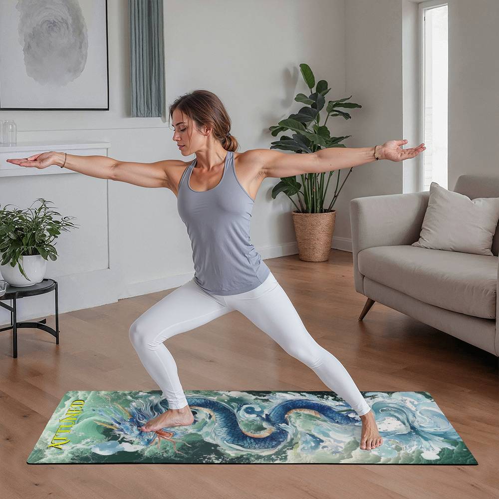 Elemental Dragon 🐲 Yoga Mat - Introducing Ryllamani, Dragon of Water.