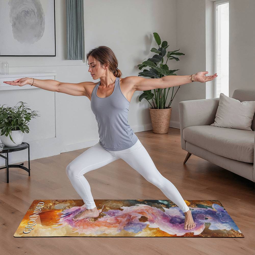 Elemental Dragon 🐲 Yoga Mat - Introducing Grahvexyss, Dragon of Earth.