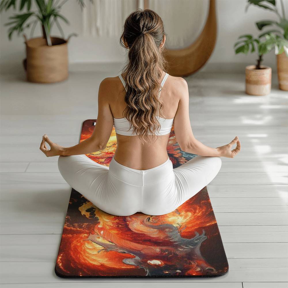 Elemental Dragon 🐲 Yoga Mat - Introducing Volkrath, Dragon of Fire.