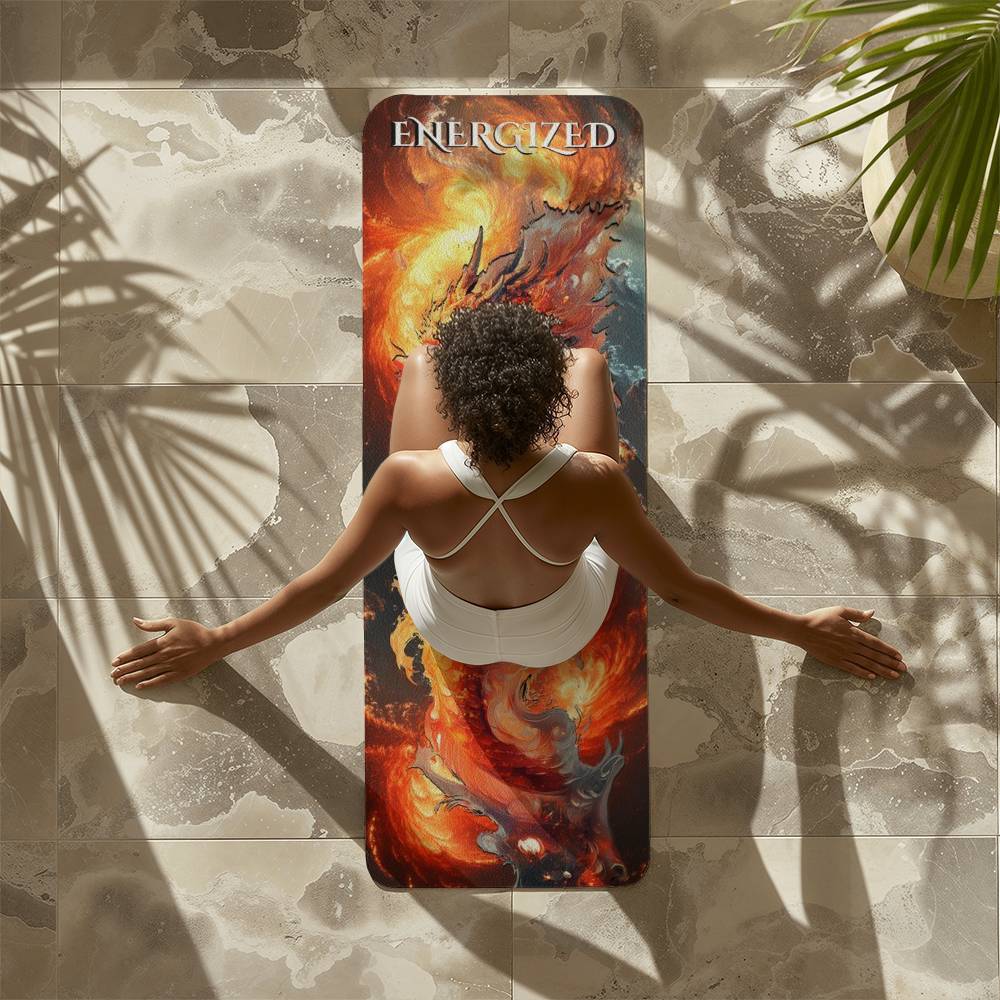 Elemental Dragon 🐲 Yoga Mat - Introducing Volkrath, Dragon of Fire.