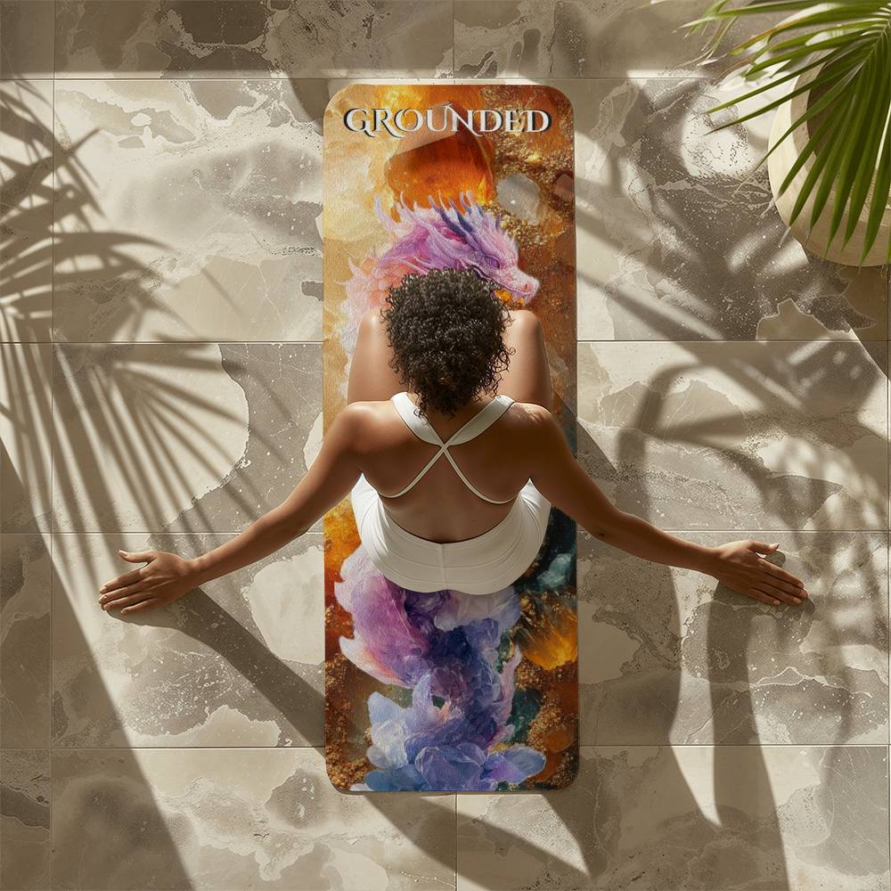 Elemental Dragon 🐲 Yoga Mat - Introducing Grahvexyss, Dragon of Earth.