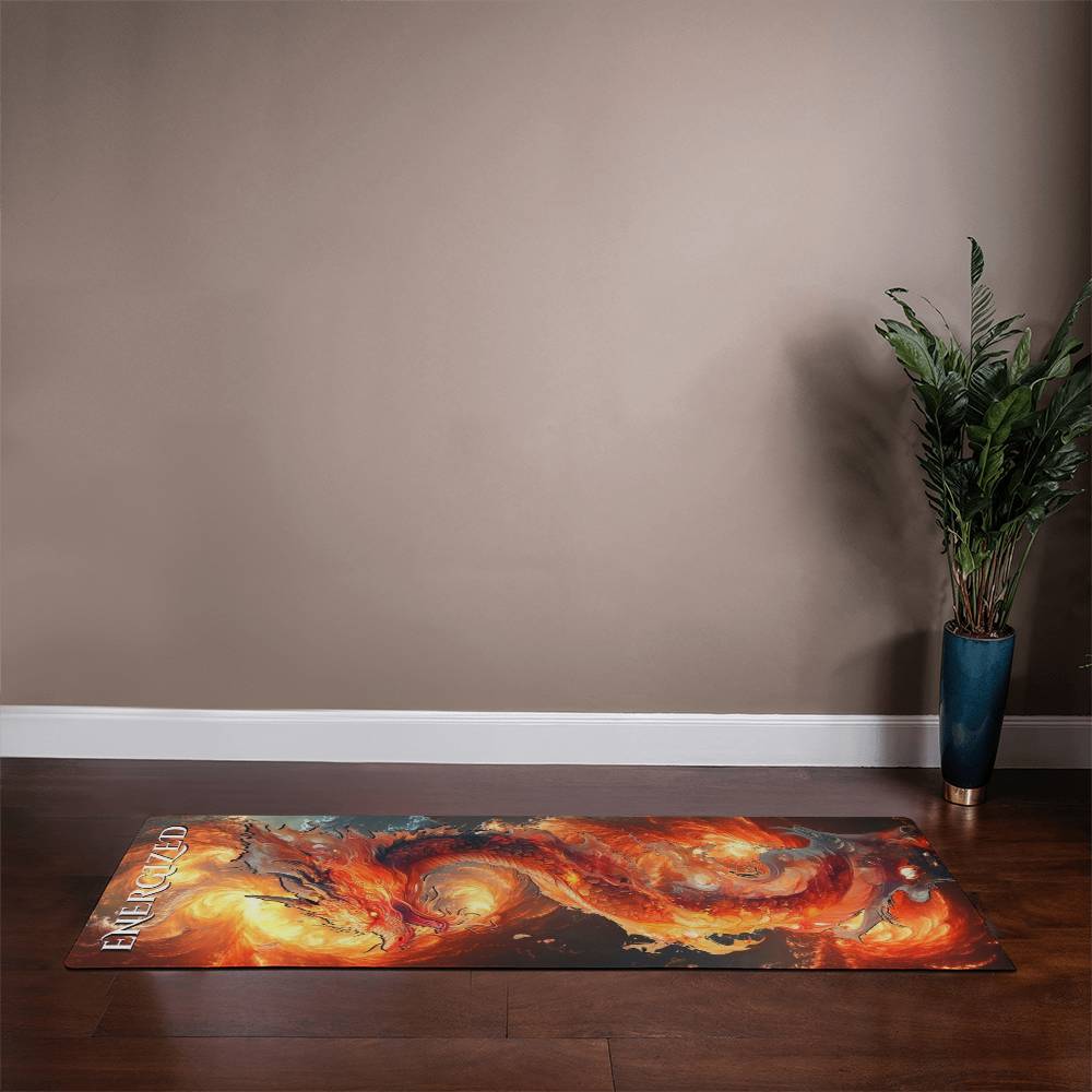 Elemental Dragon 🐲 Yoga Mat - Introducing Volkrath, Dragon of Fire.