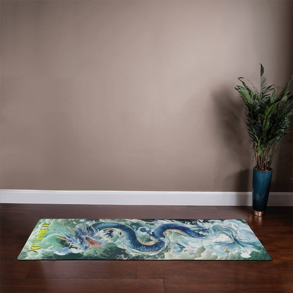 Elemental Dragon 🐲 Yoga Mat - Introducing Ryllamani, Dragon of Water.