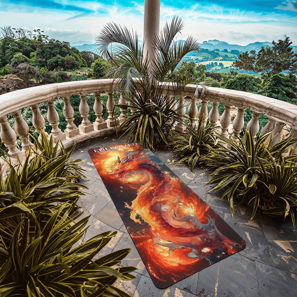 Elemental Dragon 🐲 Yoga Mat - Introducing Volkrath, Dragon of Fire.